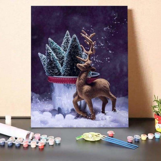 Paint By Numbers Kit-Vintage Reindeer