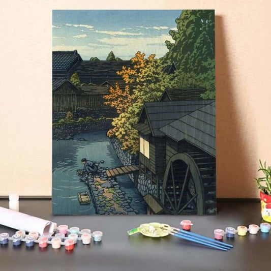Paint by Numbers Kit-Washing Clothes By The River