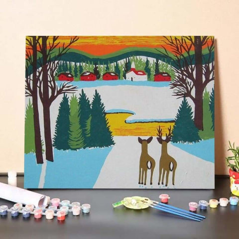 Paint By Numbers Kit-Winter deer