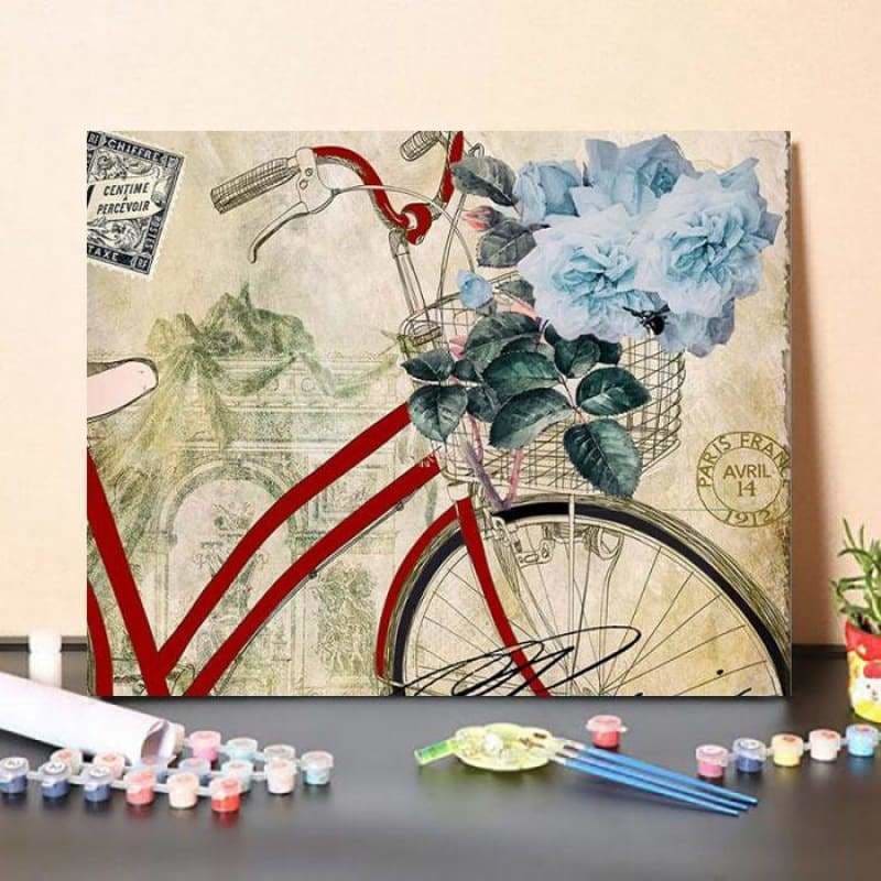 Paint By NumbersKit Carte Postale Vintage Bicycle