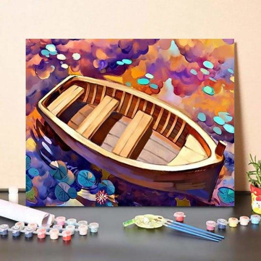 Paint By NumbersKit Lone Boat Colors