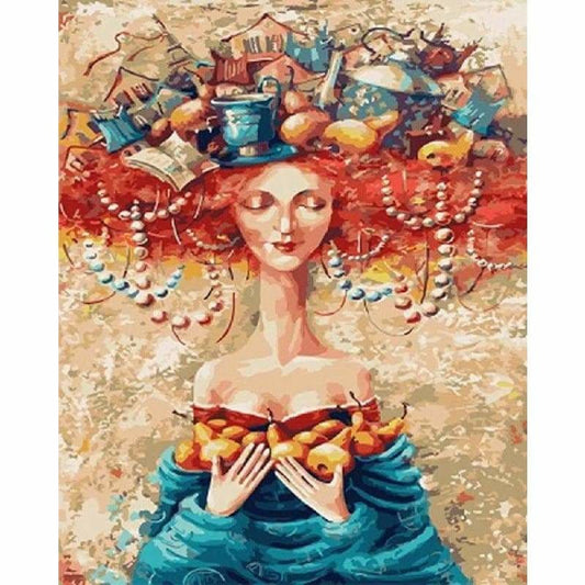Portrait Woman Diy Paint By Numbers Kits VM96132 - NEEDLEWORK KITS