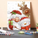 Santa Snowman And Reindeer – Paint By Numbers Kit