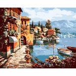 Seaside Town Diy Paint By Numbers Kits WM-352 ZXZ-158 - NEEDLEWORK KITS