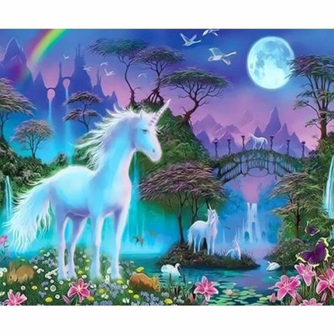 Unicorn Diy Paint By Numbers Kits ZXQ3517 - NEEDLEWORK KITS