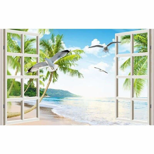 Window Landscape Diy Paint By Numbers Kits VM95602 - NEEDLEWORK KITS
